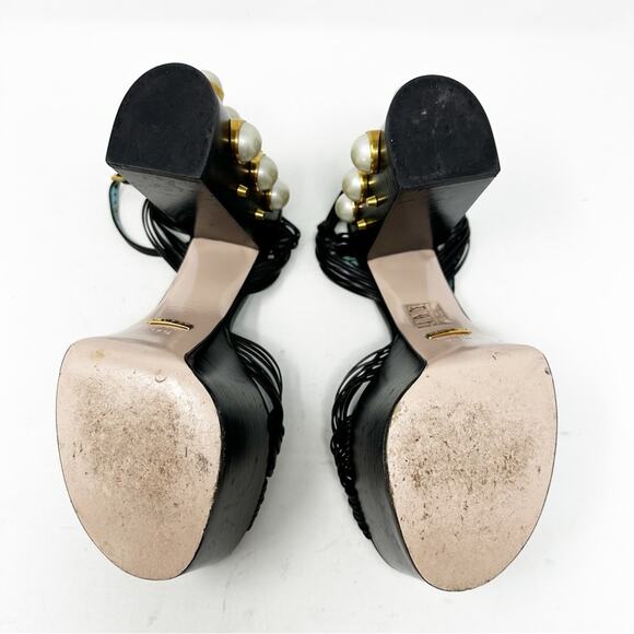 Gucci Allie Pearl Knot Platform Sandals Size 36.5 - Picture 10 of 12